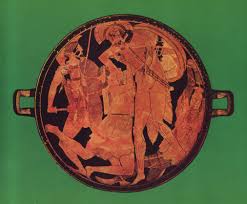 <p>Penthesilea Attic red-figure kylix (470-450 BCE)</p>