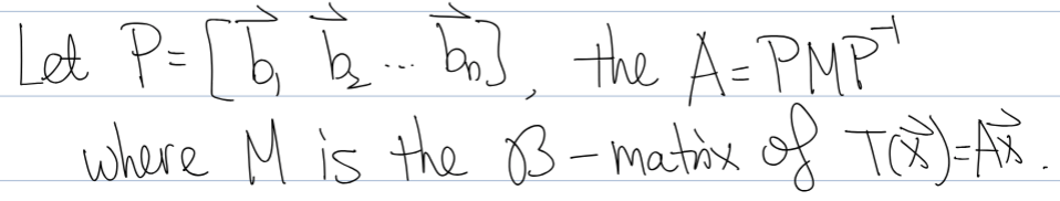 <p>*If the question asks you to find the B matrix (or M matrix), use B/M = P<sup>-1</sup>AP</p>