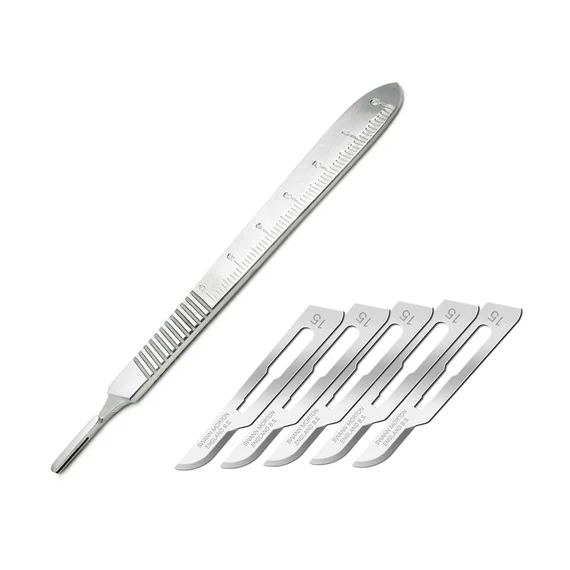 <p>Used as a skinning tool. Not recommended for general dissection because they can cut small structures without allowing you to feel them. Handle should be made out of metal. Blade about 3.5 to 4 cm long. Cutting edge must have some convexity near the point. It should be held in a grip similar to holding a pencil. S</p>