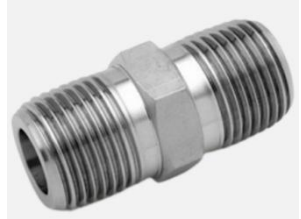 <p>a type of nipple with the entire length externally threaded</p>