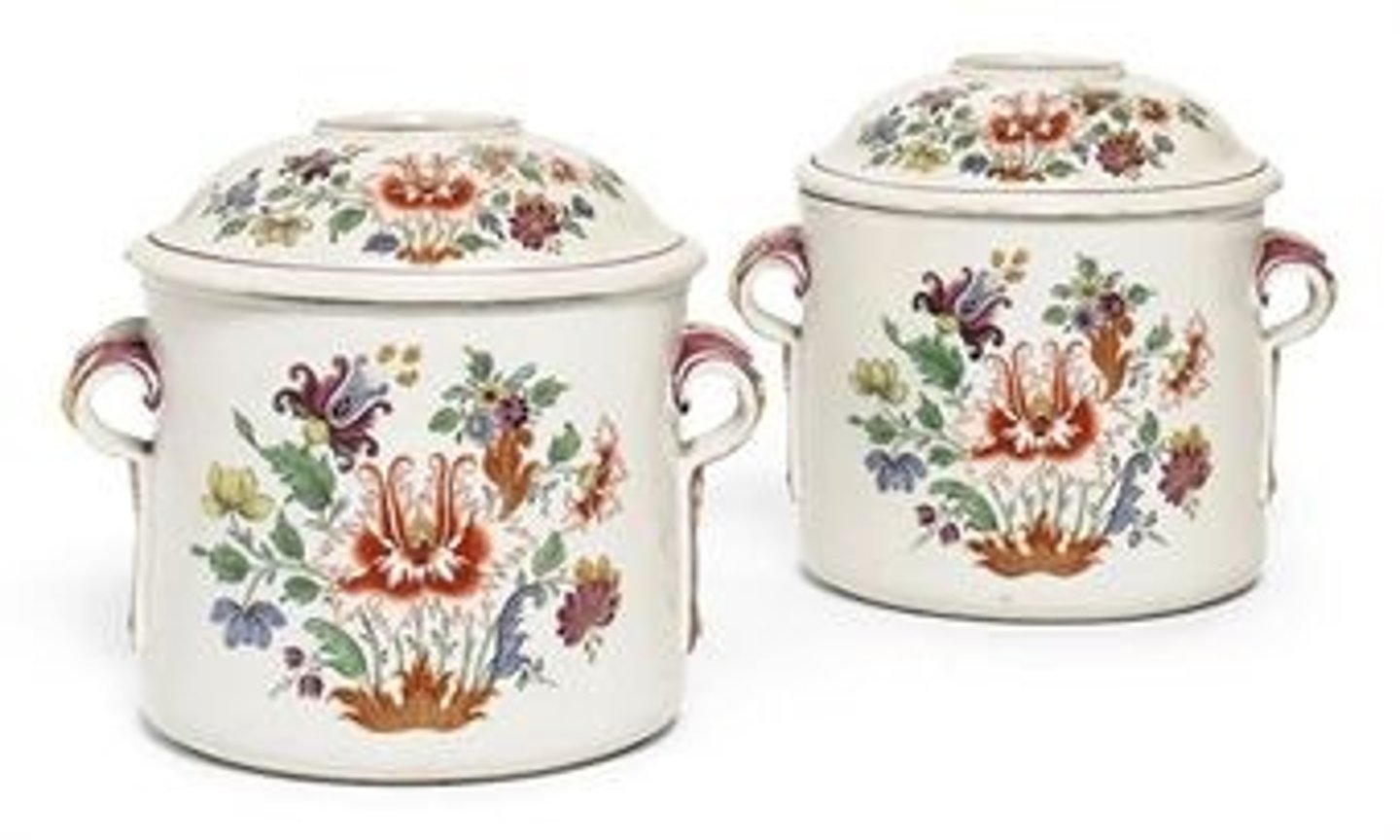 <p>Porcelain produced at a factory near Florence founded by <span class="bgY">Marchese Carlo Ginori</span> in 1735. They produced <span class="bgY">admirable imitation of majolica</span> and successful reproduction of the bas reliefs of Della Robia. Its prinicipal mark was a six-pointed star, sometimes in gold.</p>