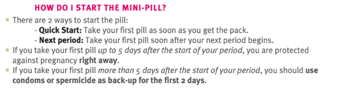<p>immediately, since it’s only been 5 days since the first day of their menses. <br><br>After 5 days, they need to use condoms or spermicide as back up for the first two days<br></p>