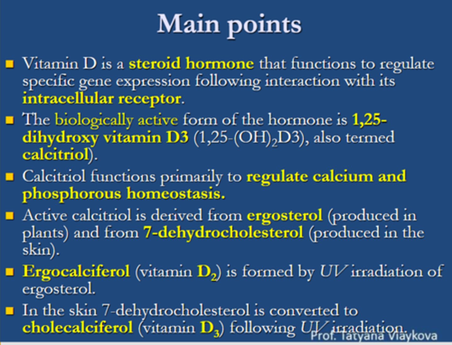 <p><span class="bgY">calcitriol</span> functions primarily to regulate <span class="bgY">calcium and phosphorus homeostasis</span>.</p>