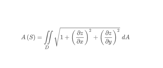 For the special case of a surface S with equation z = f(x,y) where (x,y) ;ies in D and f has continuous partial derivatives:
