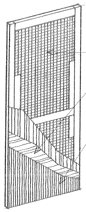 <p><span>A wood flush door having a framework of stiles and rails encasing an expanded honeycomb core of corrugated fiberboard or a grid of interlocking horizontal and vertical wood strips</span></p>