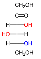 <p>name this monosaccharide:</p><p>KETOSE +-+</p>