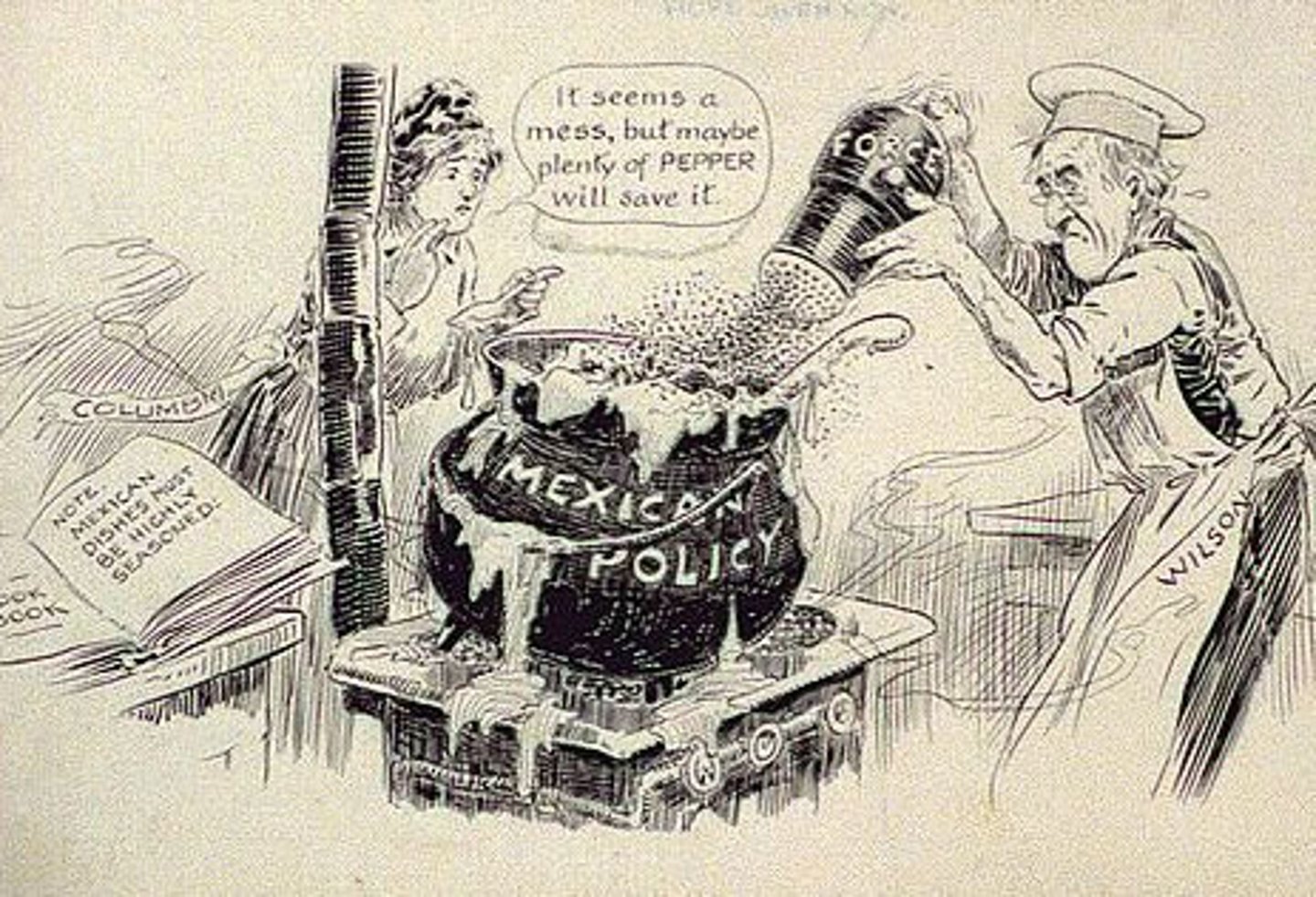 <p>Refers to Wilson waiting to see which faction of Mexico would eventually take over; a phrase used by him in a State of the Union Address.</p>