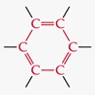 <p>A six-carbon ring with alternating double bonds (benzene ring).</p>
