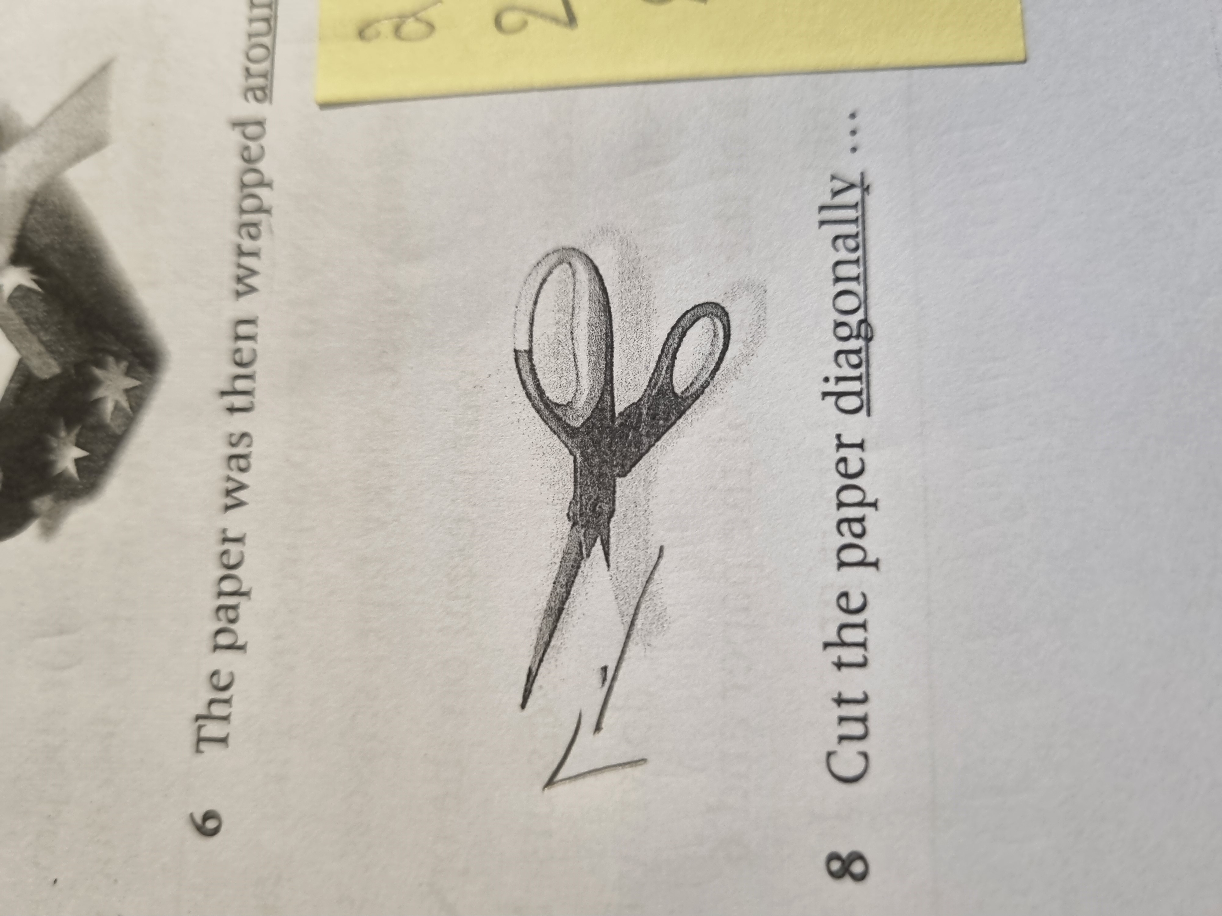 <p>diagonally</p>