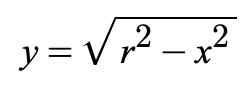 Equation for the upper half semicircle