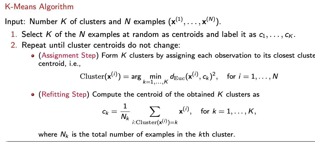 <p>the algorithm: k means algorithm</p>