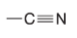 <p>Nitrogen triple bonded to a carbon</p>