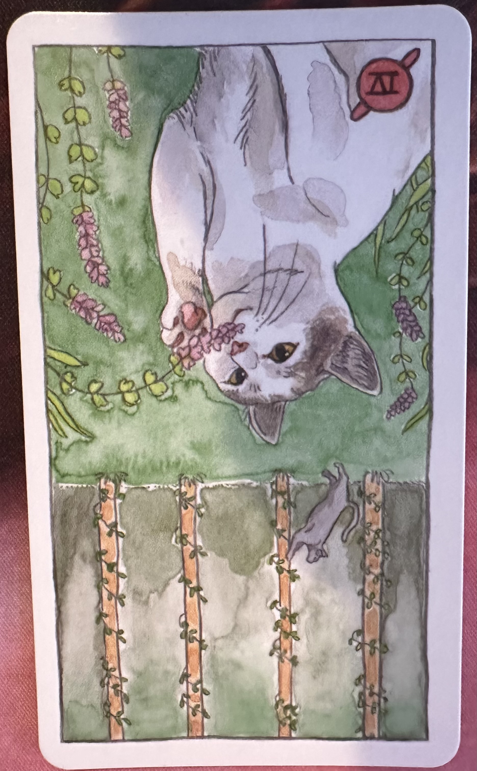<p>Four of wands (IV) Reversed</p>