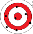 <p>This target is….</p><p>A. Accurate and precise </p><p>B. Precise</p><p>C. Accurate</p><p>D. Neither</p>