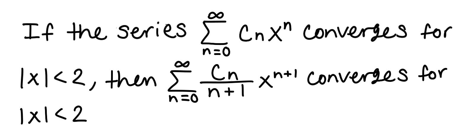 <p>Determine if this is True or False and justify your answer</p>