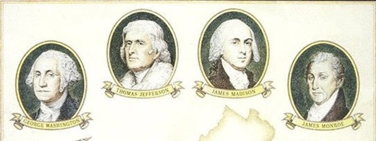 <p>Thomas Jefferson, James Madison, James Monroe</p>
