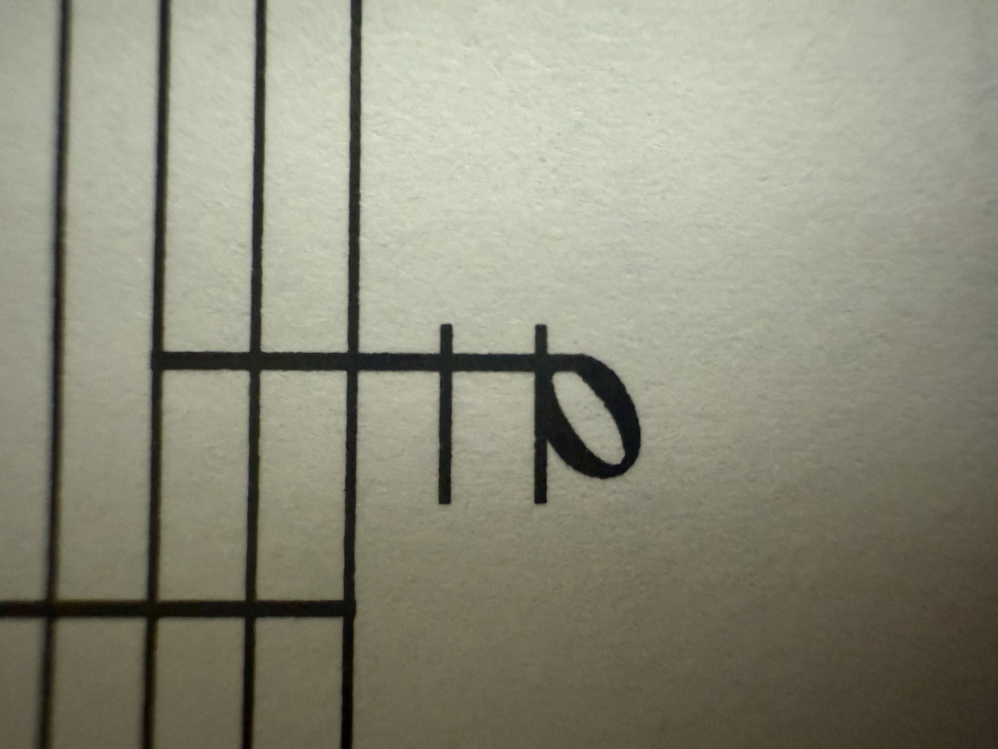 <p>third ledger space</p>