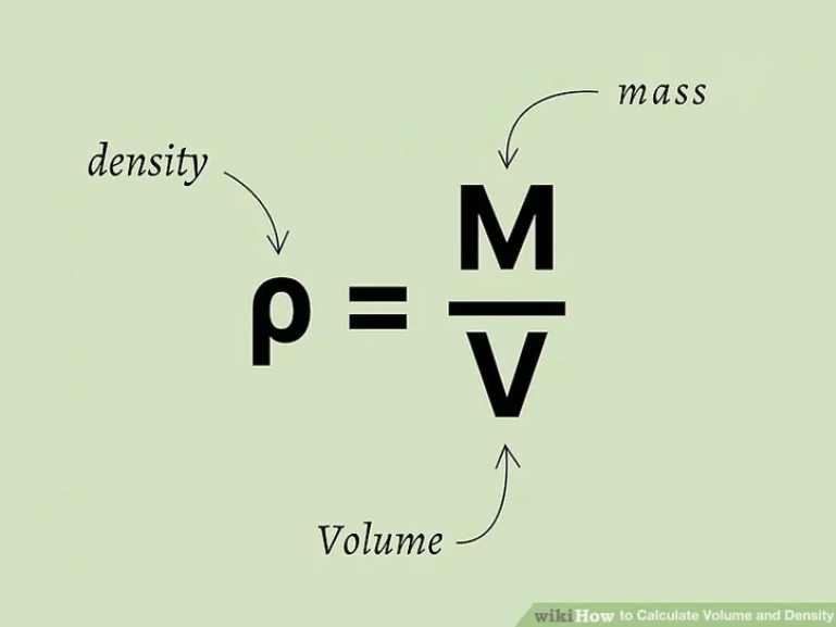 <p><span style="background-color: transparent;"><span> D = M/V</span></span></p>