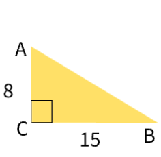 <p>Find the volume of RIght triangle ABC if it is rotated continuously about side AC.</p><p>Hint: use a formula</p>