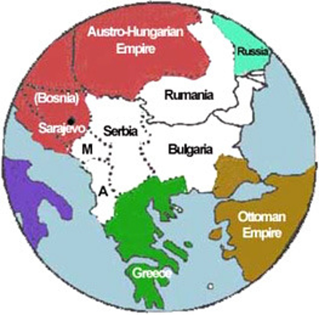 <p>A larger state breaking into smaller nations due to ethnic or religious conflicts</p><p>ex: Yugoslovia broke up into what is now the " Balkan " region now consiting of nations such as Macedonia, Serbia, Croatia due to religious and ethnic conflicts</p>