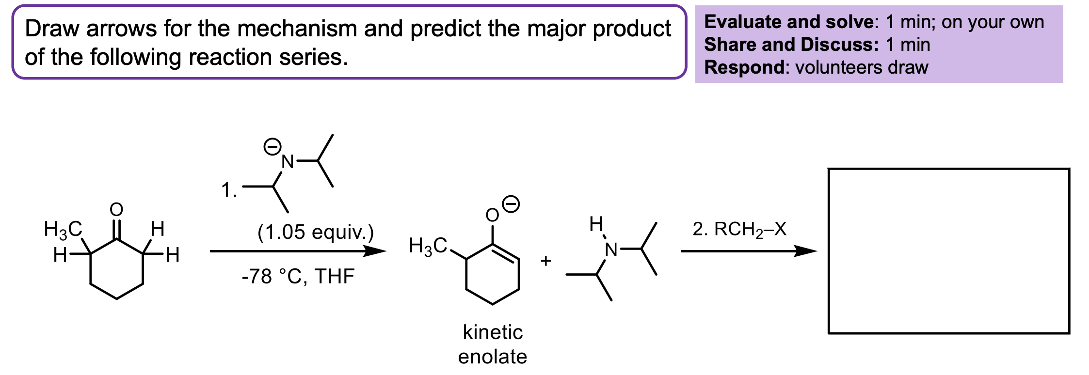 <p>Draw the product and explain what the temperature means and any other conditions…</p>
