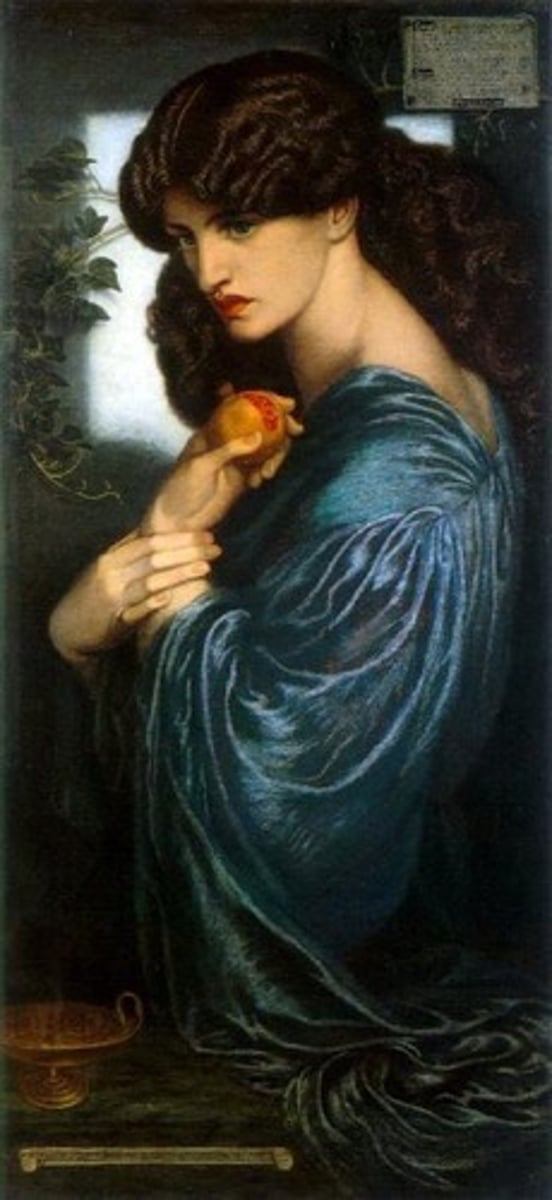 <p>-Demeter's daughter</p><p>-Roman name: Proserpina</p><p>-Goddess of springtime</p><p>-Was kidnapped by Hades and made Queen of the Underworld (his wife)</p>