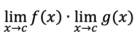<p>separate limits and multiply</p>