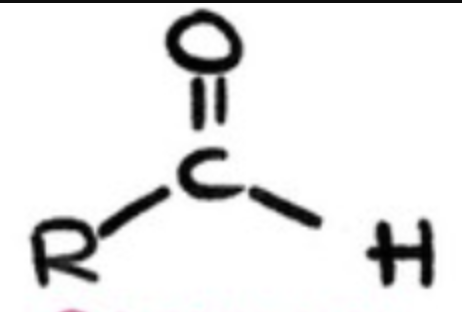 <p>1 alkyl group bonded to 1 carbonyl group </p>