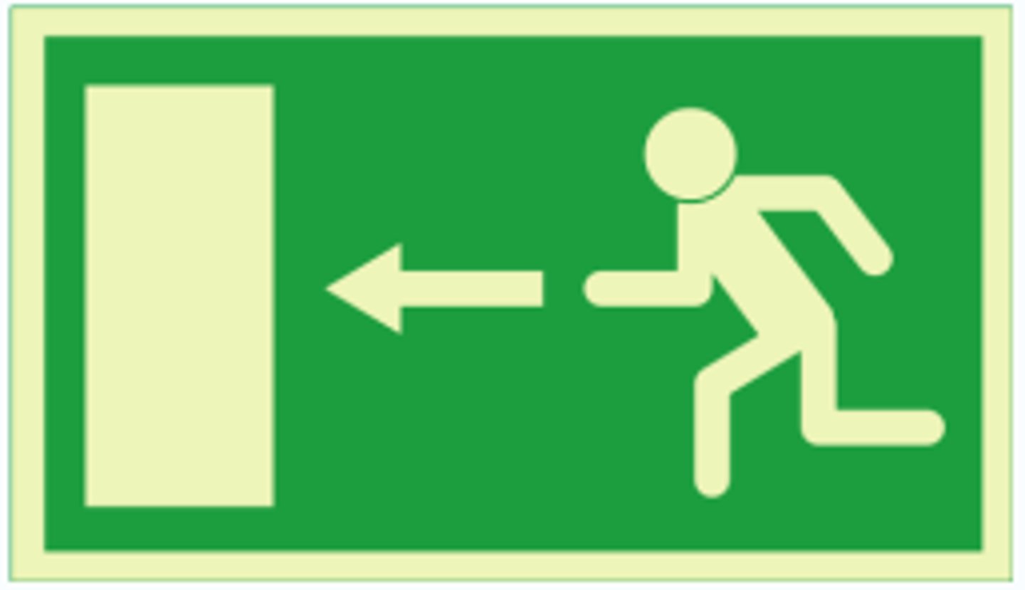 <p>Safety signs are either red or green. They also highlight what actions to take in case of an emergency.</p><p>Red signs indicate the potential danger associated with actions using this equipment (e.g. locations of fire alarms, fire extinguisher or fire hoses).</p><p>Green signs show what actions to take (e.g. they are highlighting exit routes, assembly points, and the location of first aid kits or telephones to call for help).</p>