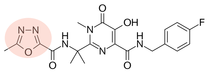 <p>what is this highlighted structure of raltegravir</p>