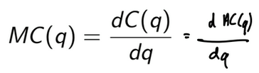 <p>Change in total costs resulting from a marginal increase in output</p><ul><li><p>positive → costs monotonously increasing</p></li></ul><p></p>
