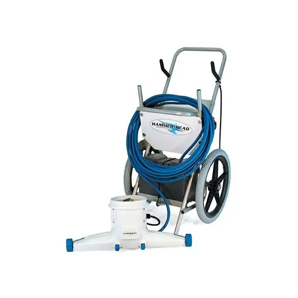 <p>A specialized pool vacuum, used for cleaning pool surfaces and removing debris. <br><br>Used as an alternative to system vacuuming if available.<br><br>Must use system vac if hammerhead is not working or dirt too fine/small for hammerhead.</p>
