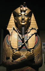 Pharaoh of Egypt around 1358 BC. His tomb was discovered almost intact by Howard Carter in 1922