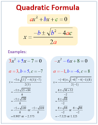 <p>A formula used to find the roots of a quadratic equation, expressed as x = (-b ± √(b² - 4ac)) / 2a. </p>