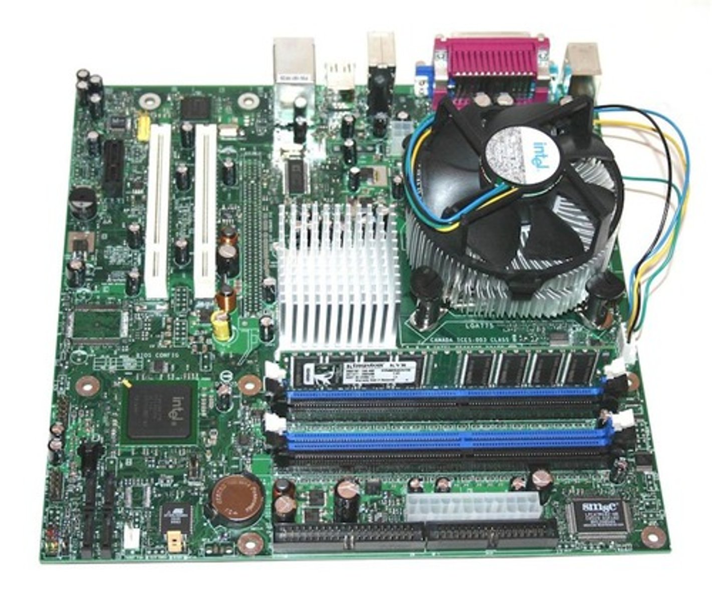 <p>A circuit board that contains all of the computer system's main components</p>