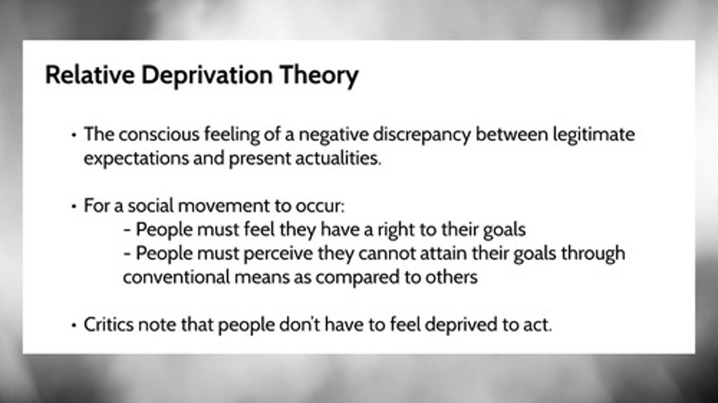 <p>Comparing what you have with what society believes is necessary and appropriate, affecting satisfaction levels.</p>