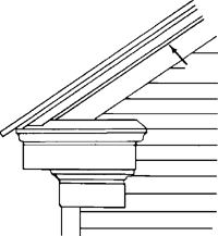 <p>The cornice on the sloping sides of a pediment.</p>