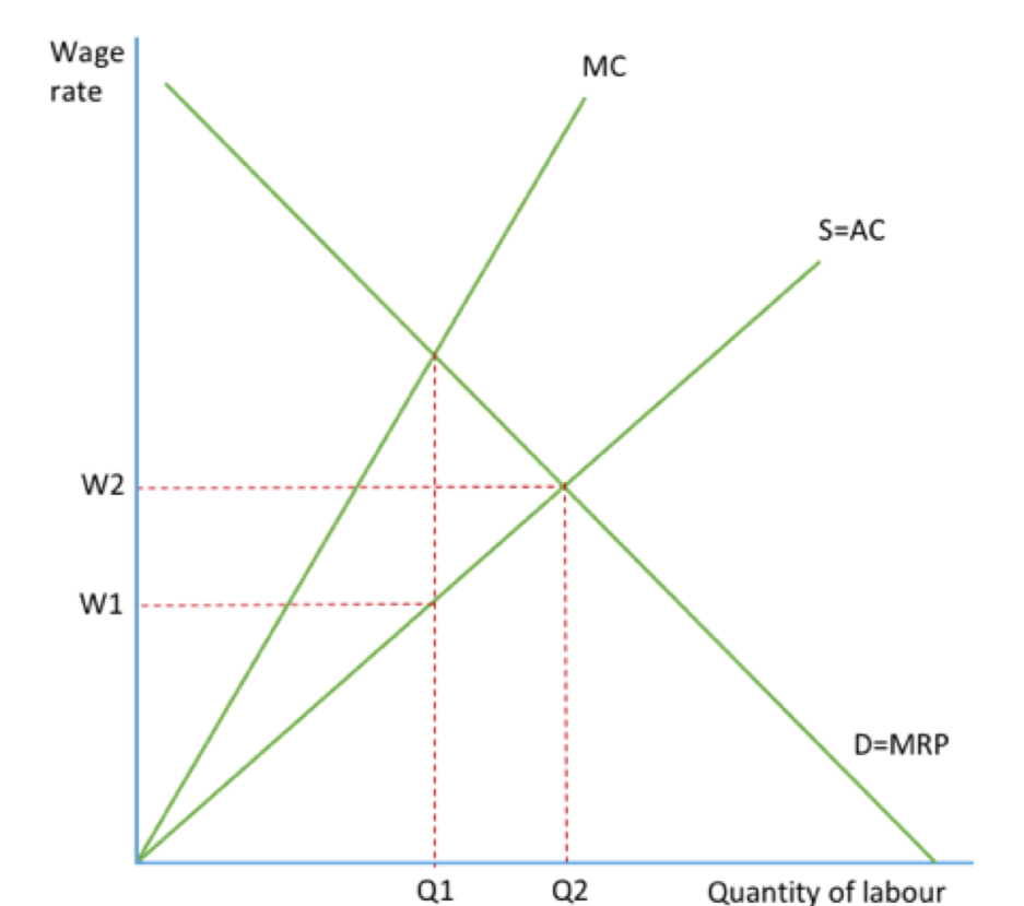 <p>just draw a monopsony diagram bro</p>