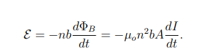 <p>b is the solenoid length.</p>
