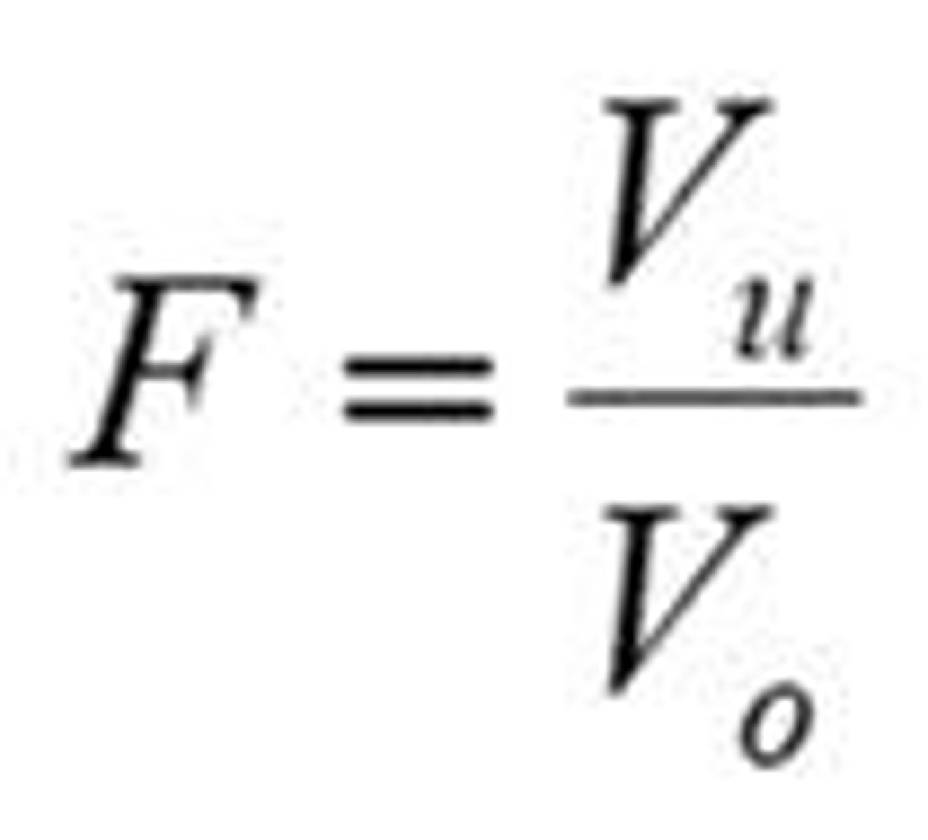<p>The ratio of the final volume of sediment (Vu) to the original volume of sediment (Vo).</p>