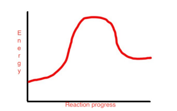 <p>This reaction progress diagram describes a change that is</p><ul><li><p><strong>a.</strong> exothermic</p></li><li><p><strong>b.</strong> endothermic</p></li><li><p><strong>c.</strong> isothermic.</p></li><li><p><strong>d.</strong> a, b, and c are correct.</p></li></ul>