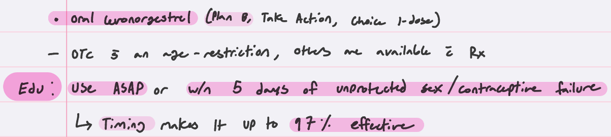 <p>prevents ovulation by inhibiting follicular development </p>