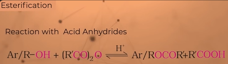 <p>Takes place in the presence of small amt of sulphuric acid </p>