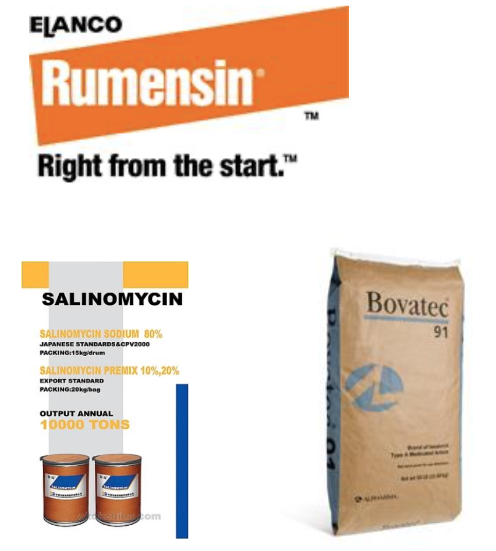 <p>mono(di)valent polyether “antibiotics” used in oral feed additives for ruminants and poultry </p>
