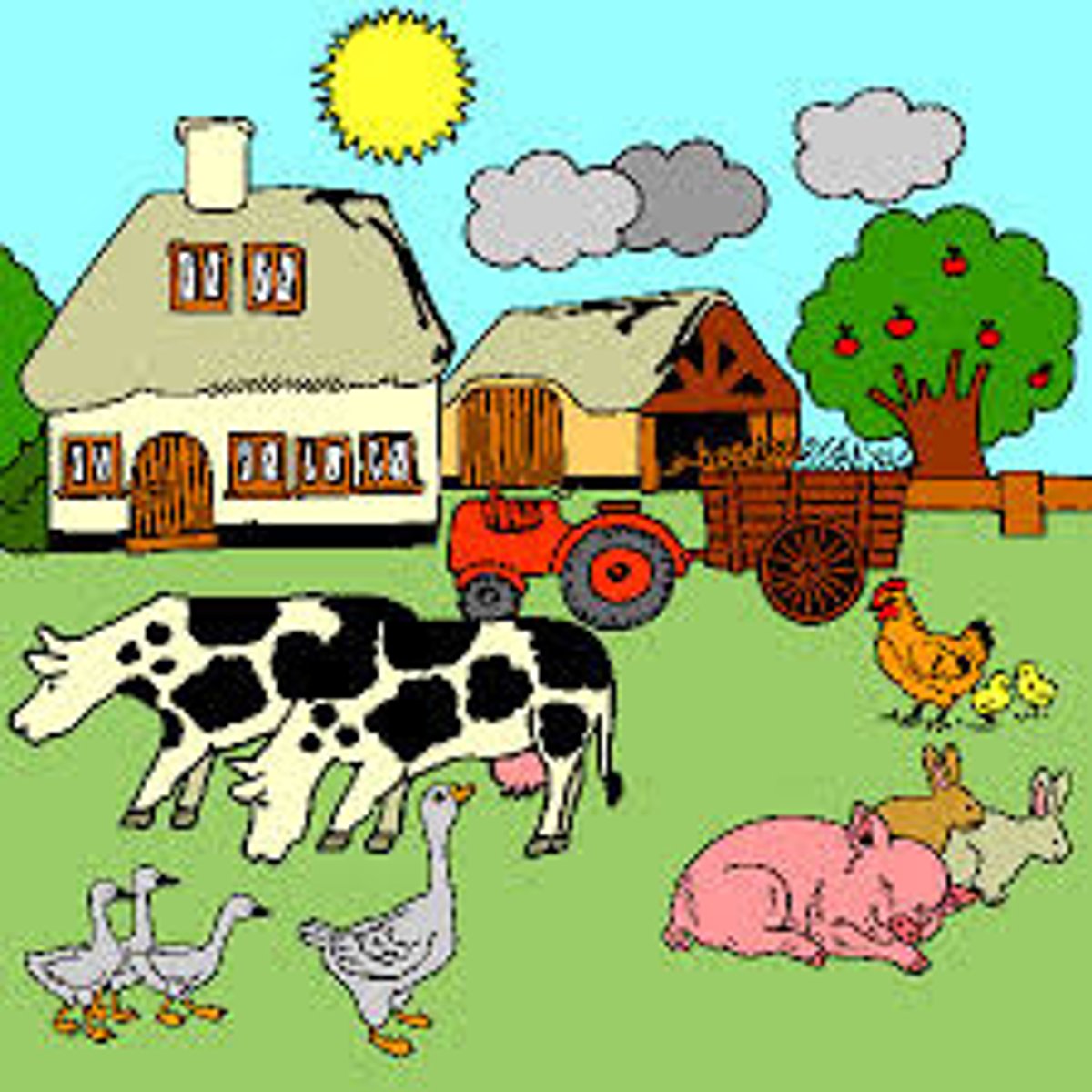 <p>farm animals</p>
