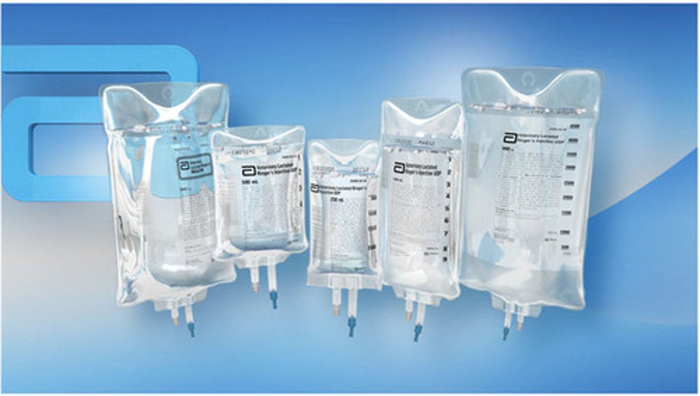 <p>Prepared in plastic bags or glass bottles Volumes range from 50 mL to 1000 mL Labeled with the fluid they contain with exact amount of each component.</p>