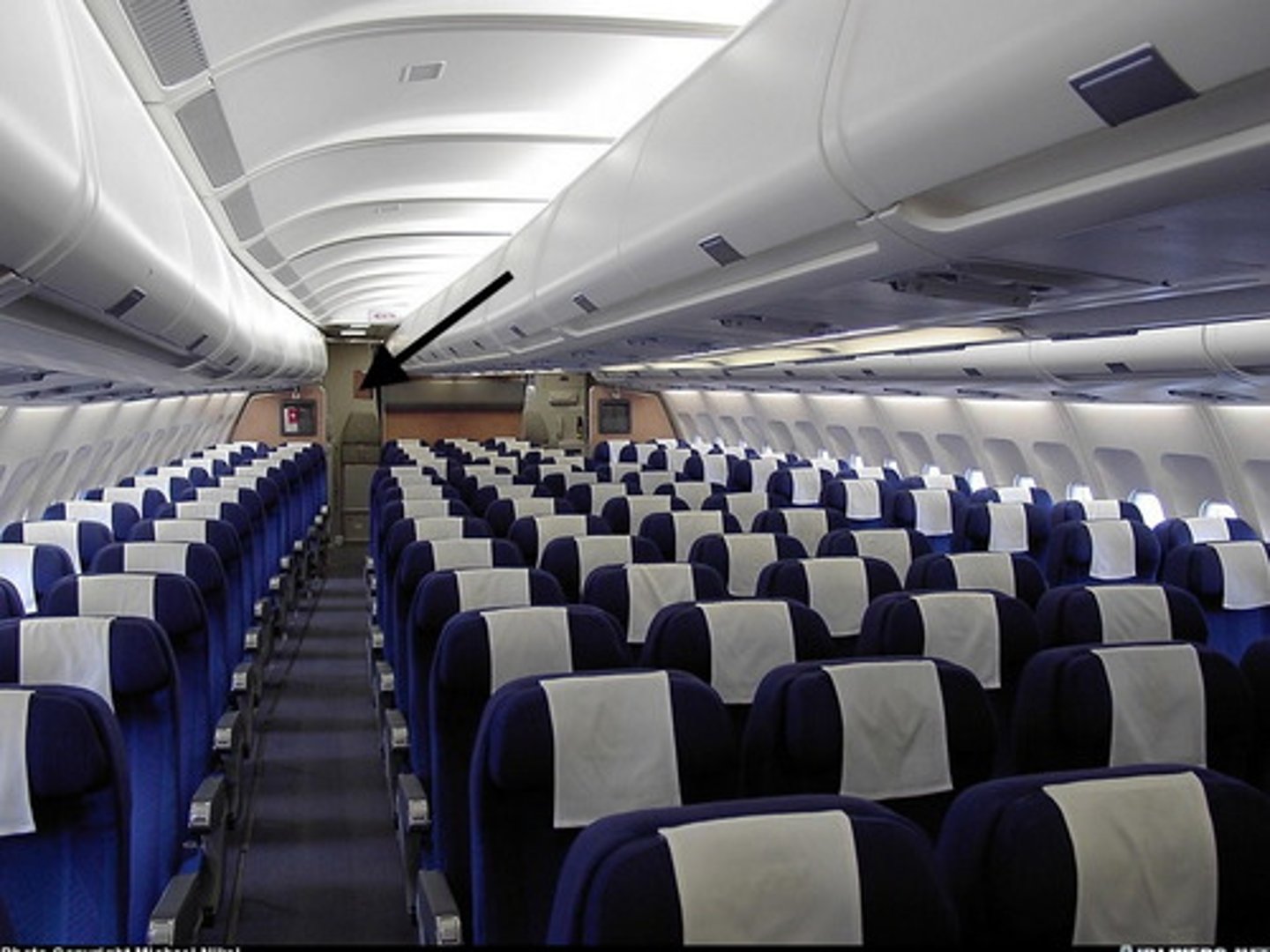 <p>at the end of (all the way down)</p>