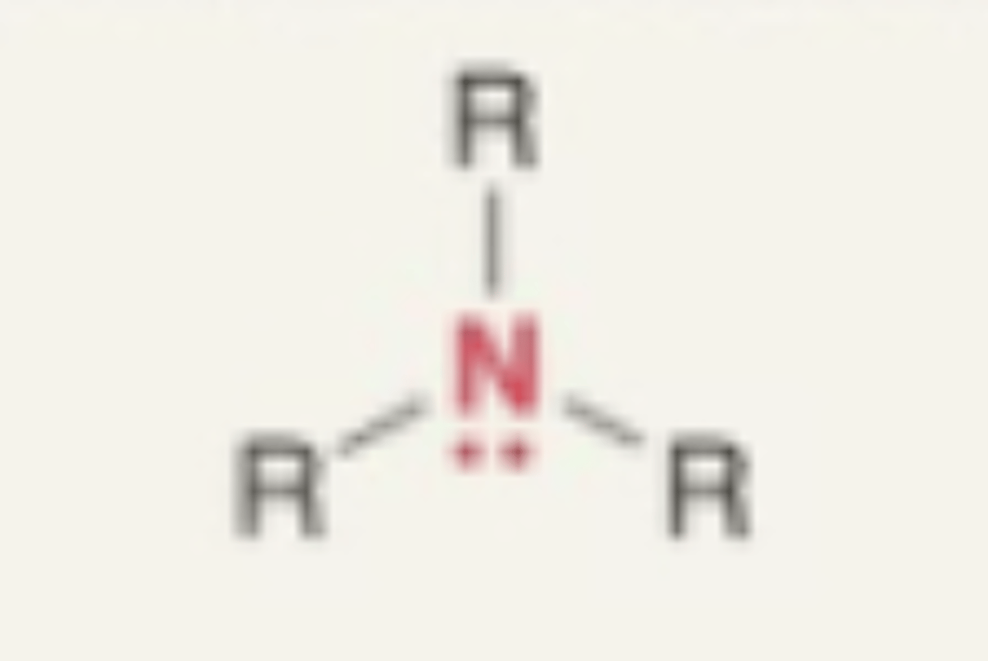 <p>- N with 3 carbon or hydrogens attached</p>