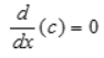 <p>derivative of a constant is zero.</p>