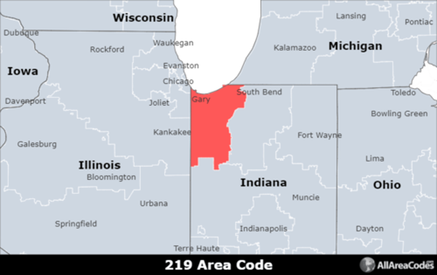 <p>Area code 219 is located in northwestern Indiana and covers Hammond, Gary, and Portage. It is the only area code that serves the area.</p>